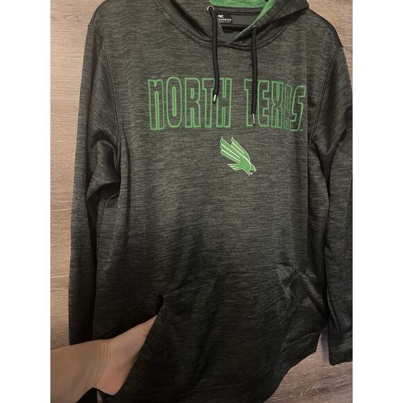 University of North Texas Mean Green Black Hoodie Size Large Colosseum Pockets - Picture 2 of 8